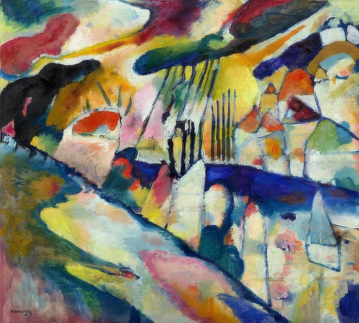 Krajobraz z deszczem. 1913 autorstwa Wassily Kandinsky