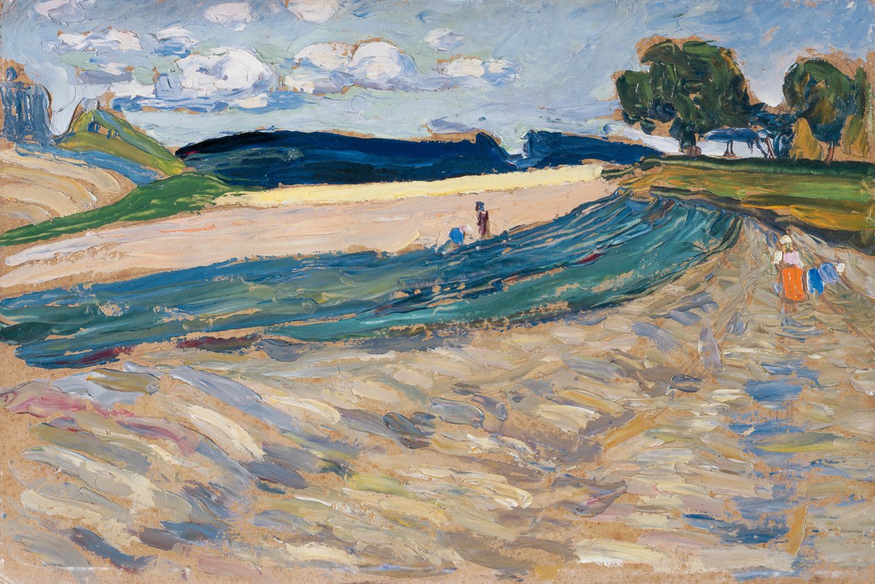 Krajobraz z żółtym polem autorstwa Wassily Kandinsky