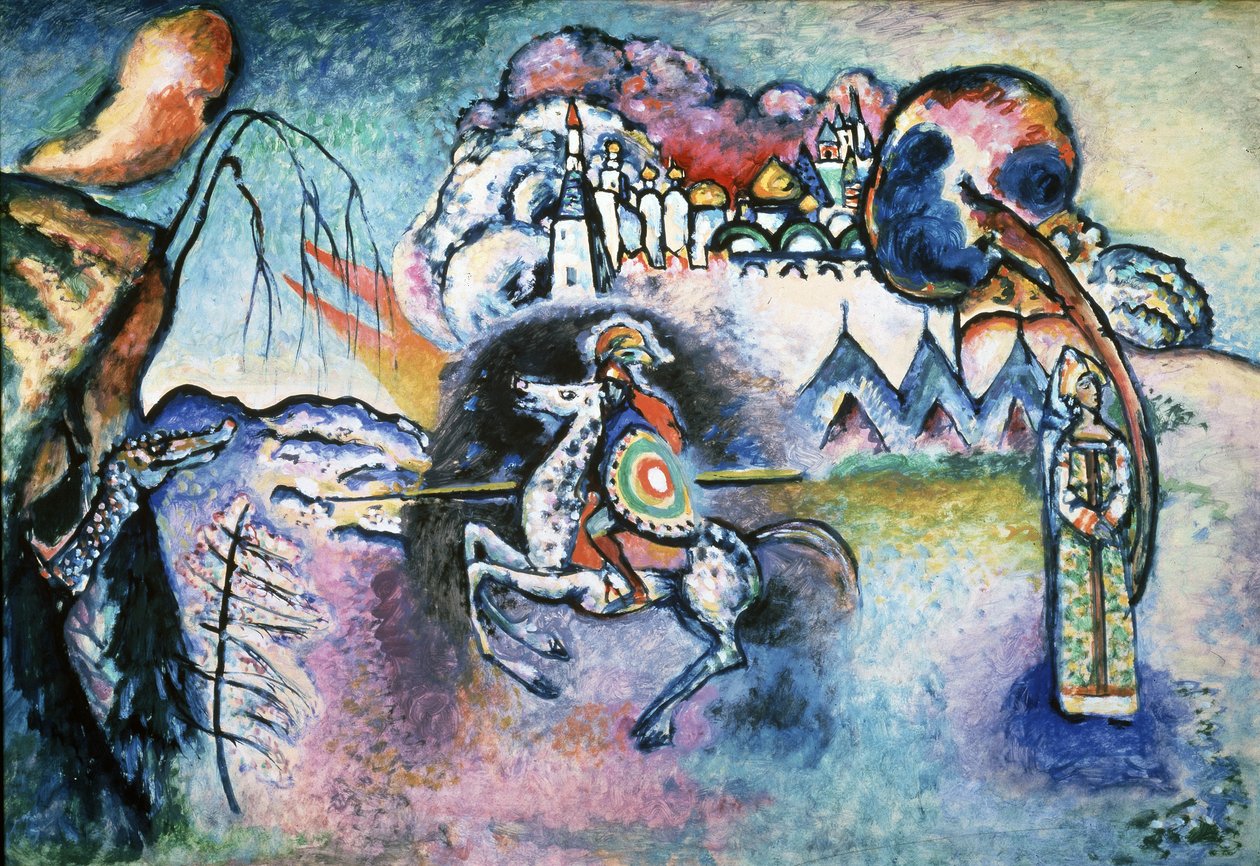 „„ Le Cavalier (Dzień Świętego Jerzego) „” Dzień malarza Wasilij Kandinsky autorstwa Wassily Kandinsky