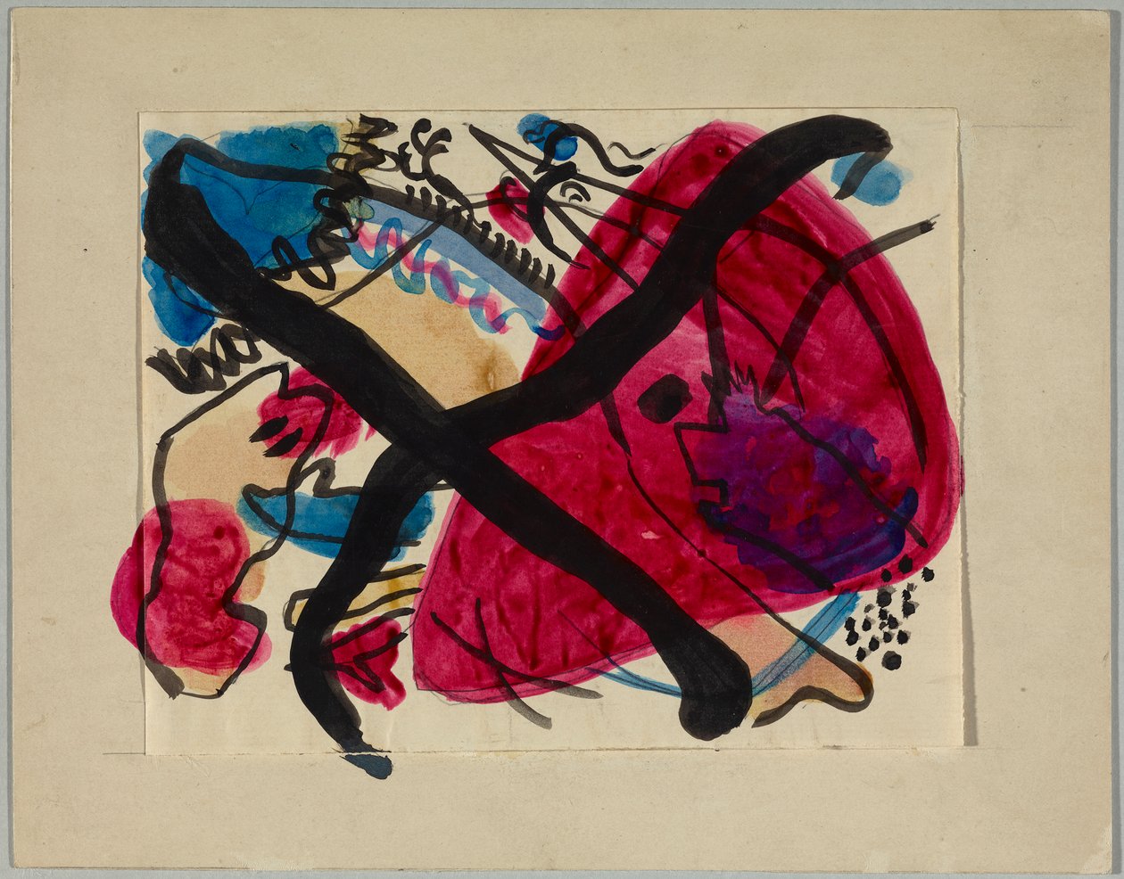Mit schwarzen Diagonalen autorstwa Wassily Kandinsky