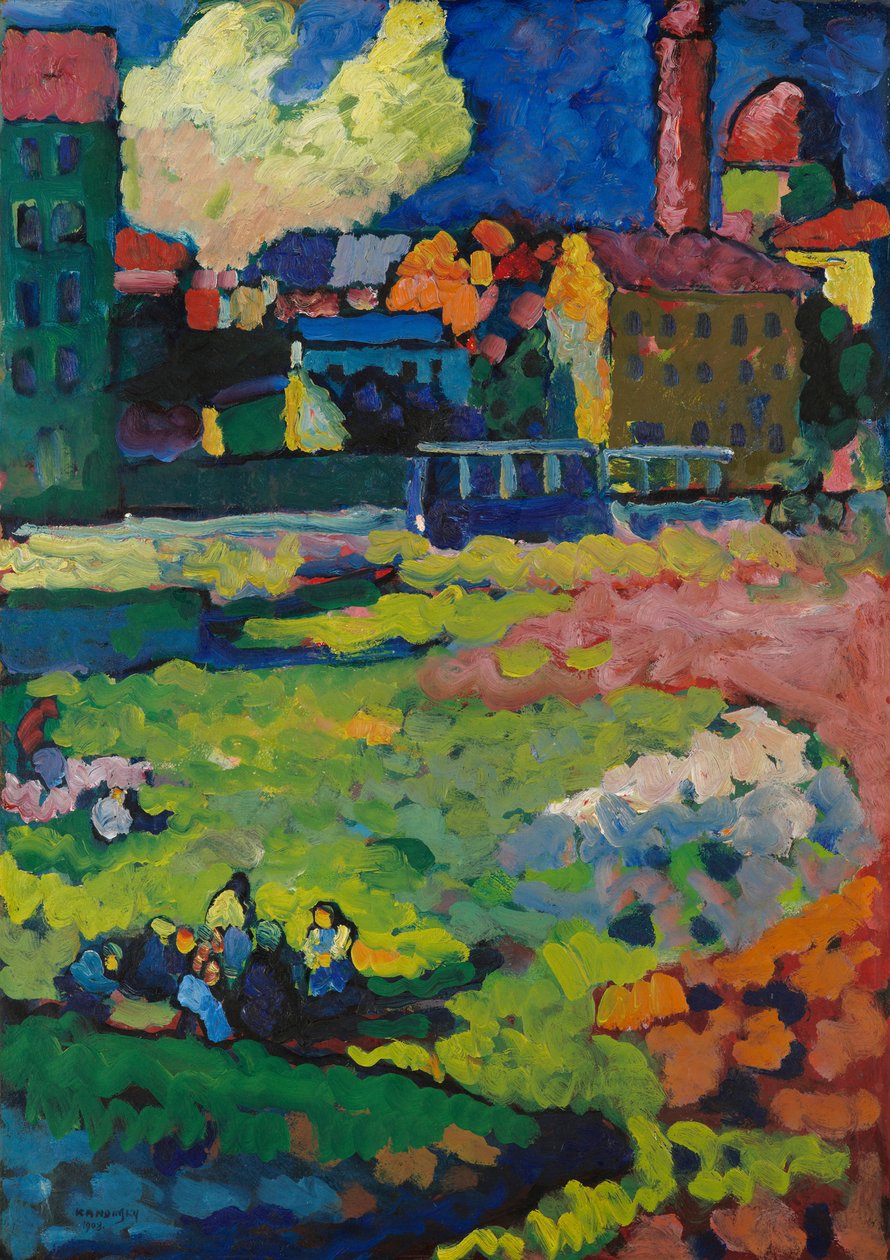 Monachium – przed miastem autorstwa Wassily Kandinsky