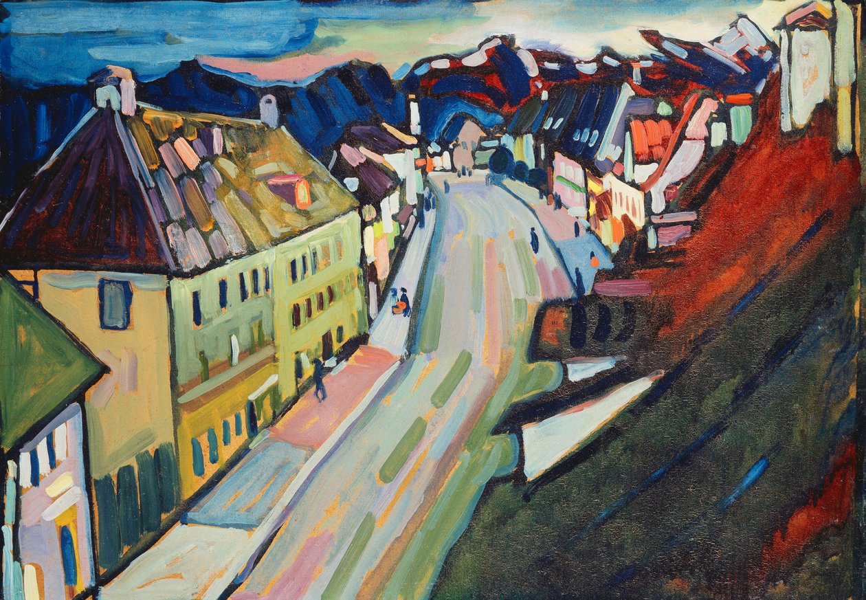 Murnau-górna ulica targowa; Marnau Obermarkt autorstwa Wassily Kandinsky