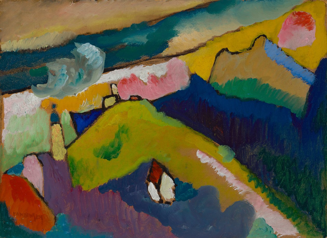 Murnau - Krajobraz górski z kościołem autorstwa Wassily Kandinsky