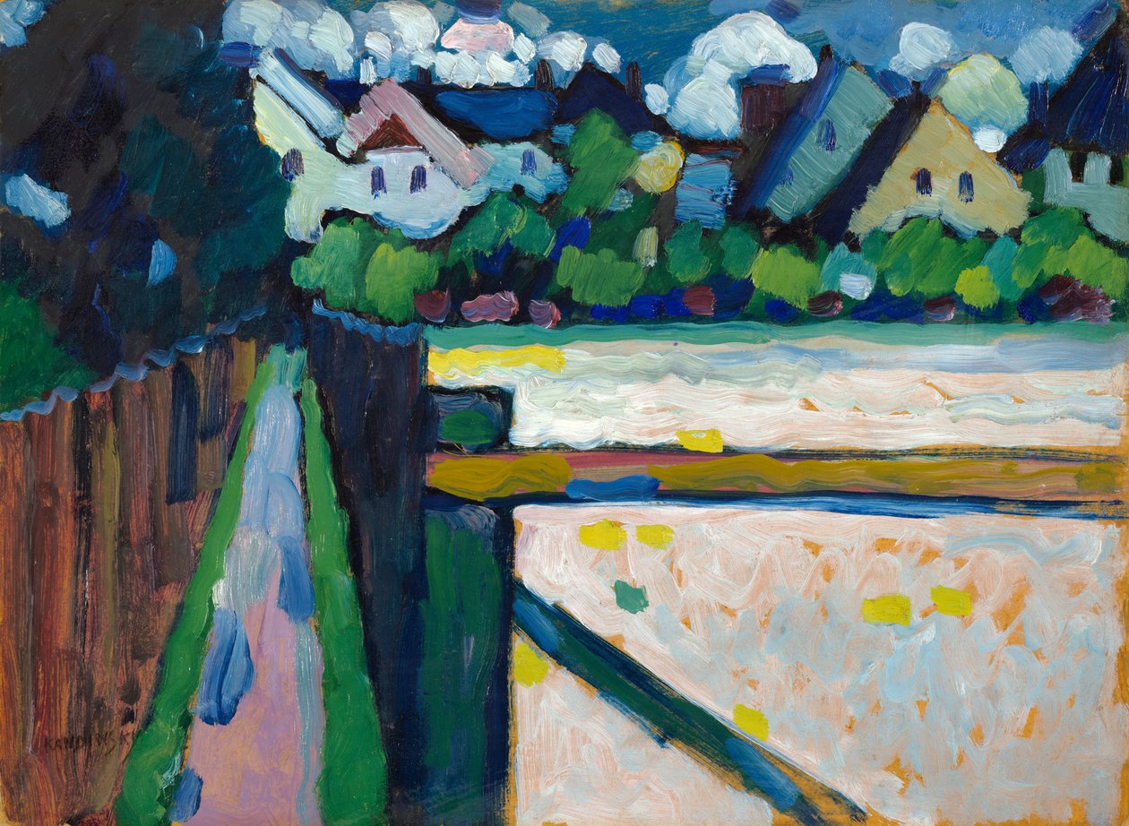 Murnau – ścieżka dla pieszych i domy autorstwa Wassily Kandinsky