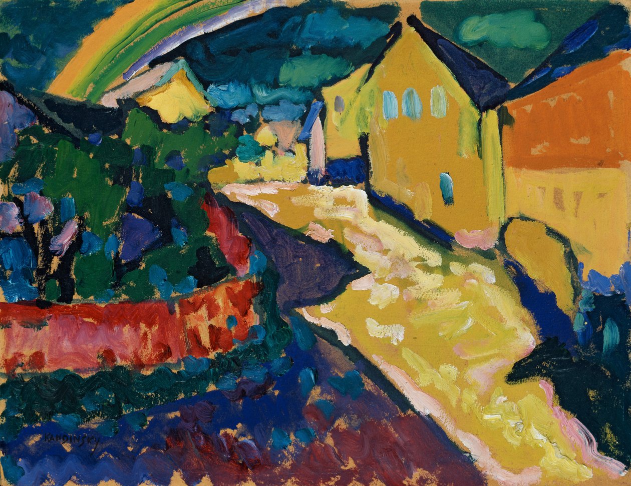 Murnau - Krajobraz z tęczą autorstwa Wassily Kandinsky