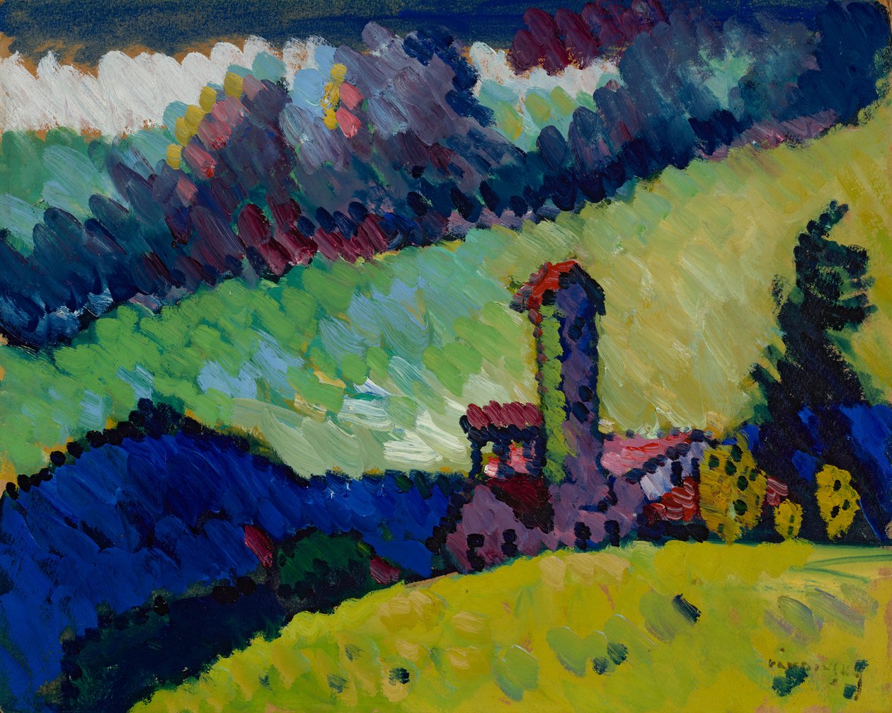 Murnau - Studium do „Pejzażu z wieżą” autorstwa Wassily Kandinsky