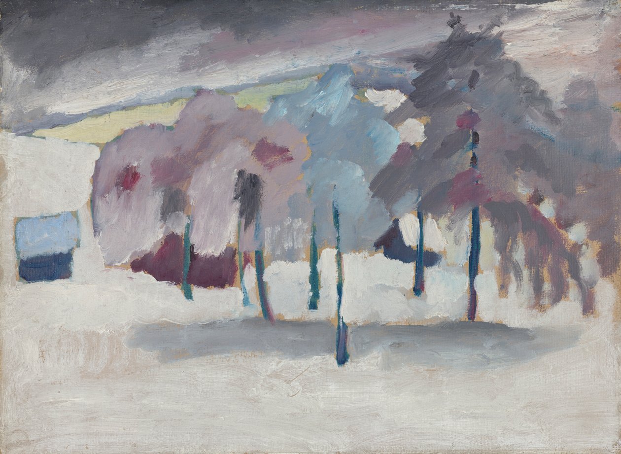 Murnau - drzewa na śniegu autorstwa Wassily Kandinsky