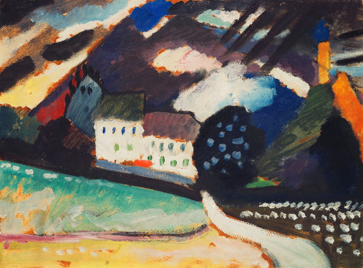 Zamek Murnau i Kościół II; Murnau, zamek i kościół II autorstwa Wassily Kandinsky