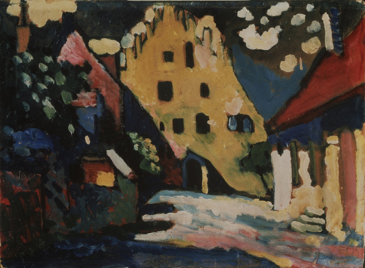 Murnau. Dziedziniec zamkowy, 1908 autorstwa Wassily Kandinsky