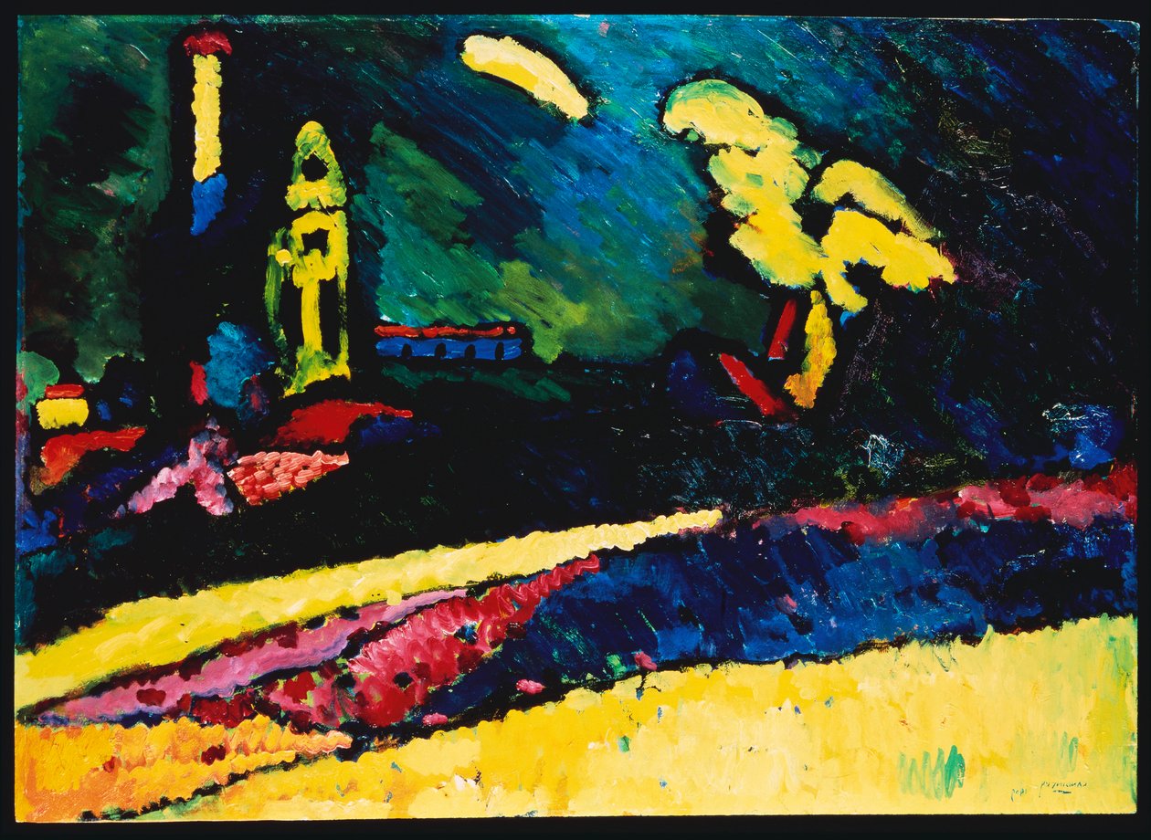 Murnau, Krajobraz z kościołem I autorstwa Wassily Kandinsky
