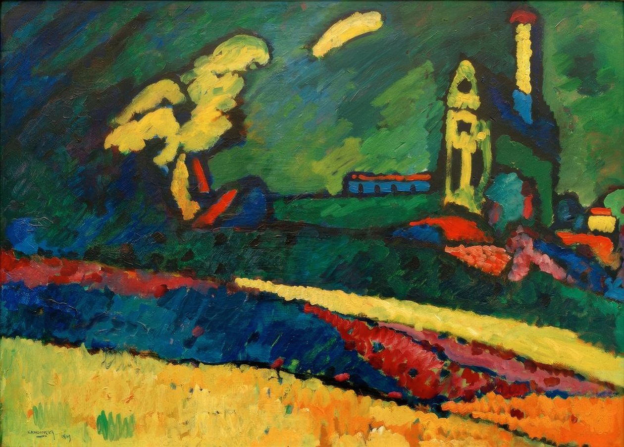 Murnau - Pejzaż z kościołem I autorstwa Wassily Kandinsky