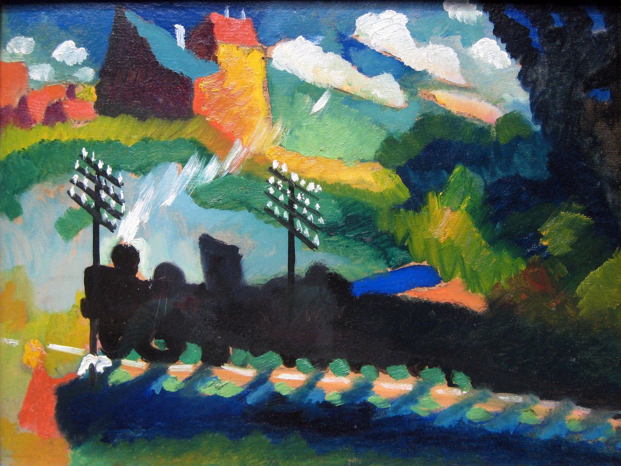 Widok Murnau z koleją i zamkiem autorstwa Wassily Kandinsky