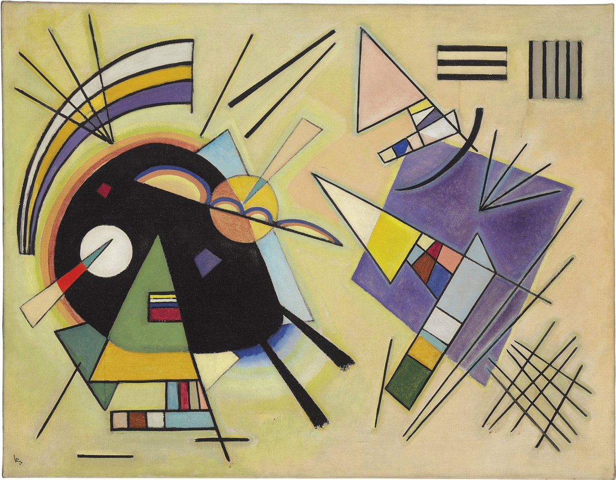 „Czarno-fioletowy” Obraz Wasilija Kandinskiego (lub Wassily Kandinski lub Kandinskij autorstwa Wassily Kandinsky