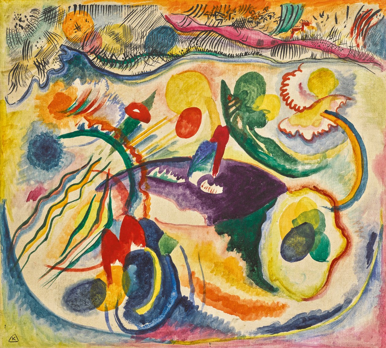 Na temat Sądu Ostatecznego, 1913. autorstwa Wassily Kandinsky