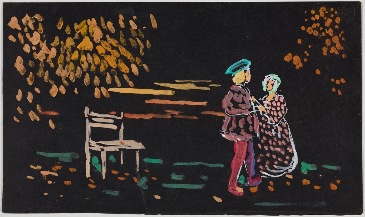 Para pod jesiennymi drzewami autorstwa Wassily Kandinsky