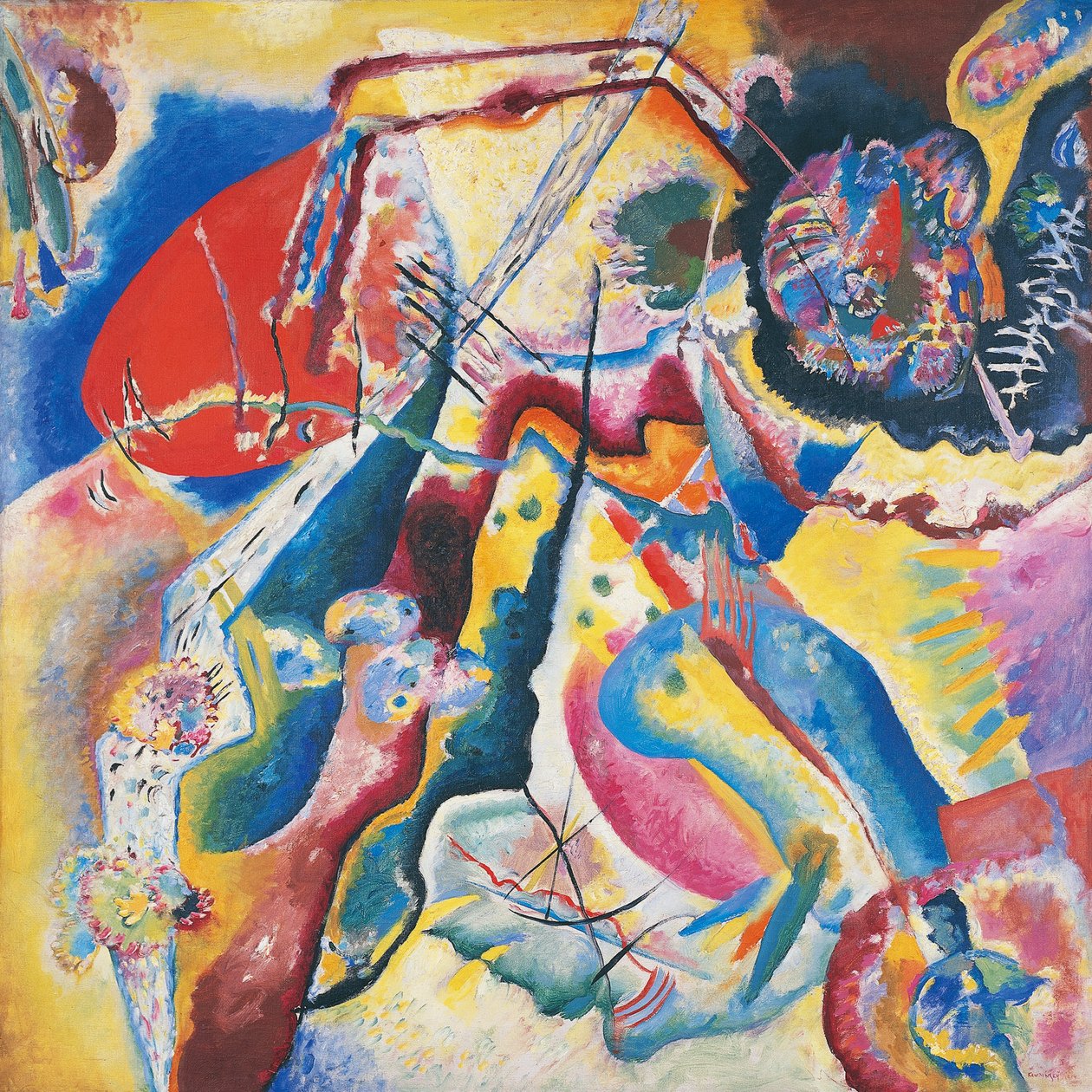 Malowanie czerwoną plamą autorstwa Wassily Kandinsky