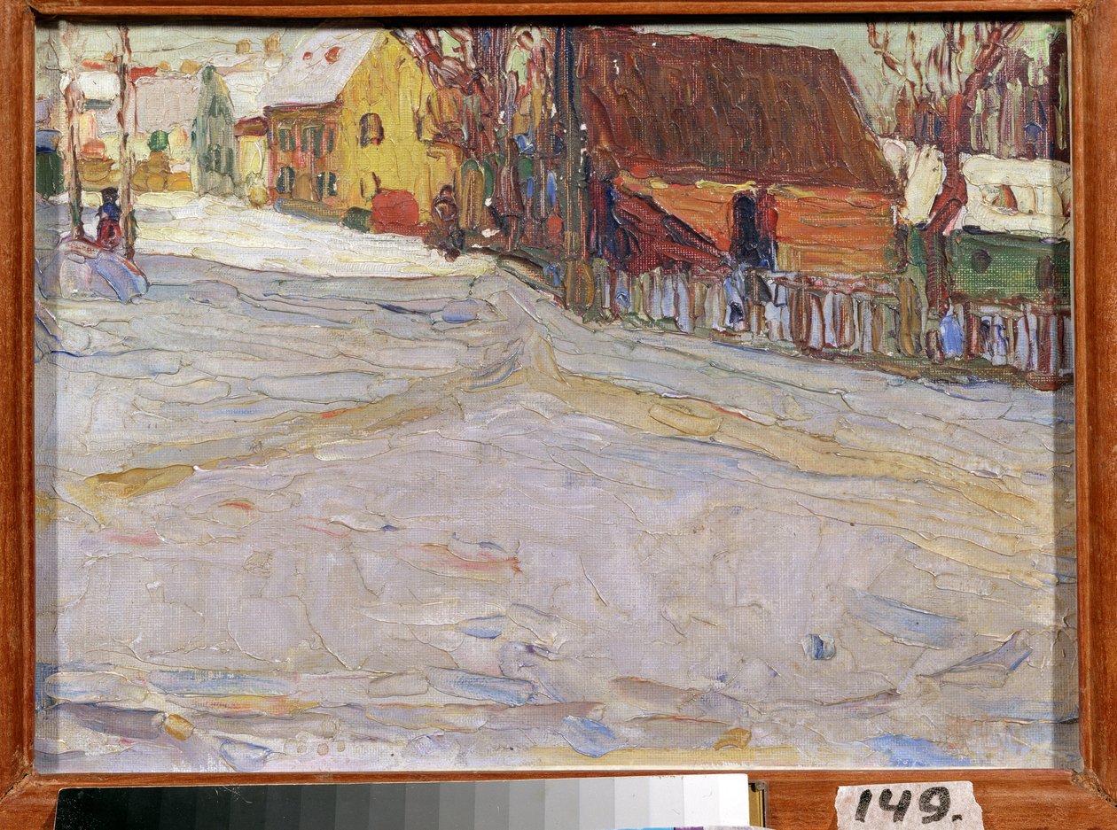 Krajobraz miejski (Krajobraz miejski). Obraz Vassily Kandinsky (lub Wassily Kandinsky lub Kandinskyj autorstwa Wassily Kandinsky