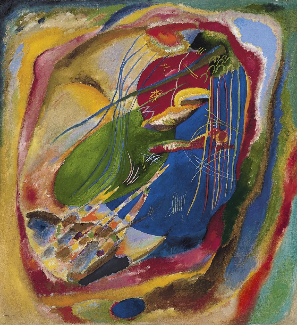 Obraz z trzema plamami, nr 196, 1914 autorstwa Wassily Kandinsky