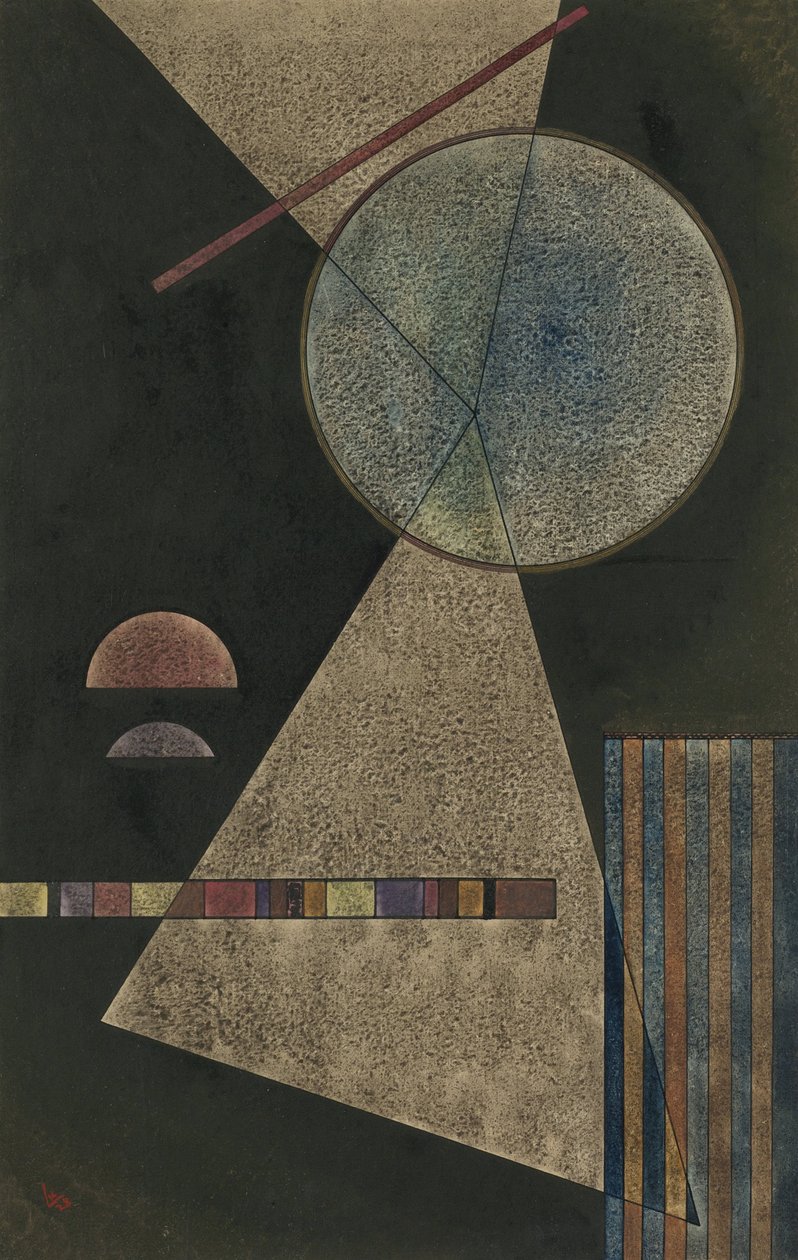 ""Point de rendezvous"" (Punkt spotkania) Akwarela i gwasz autorstwa Wassily Kandinsky (lub Wassily Kandinski lub Kandinskij autorstwa Wassily Kandinsky