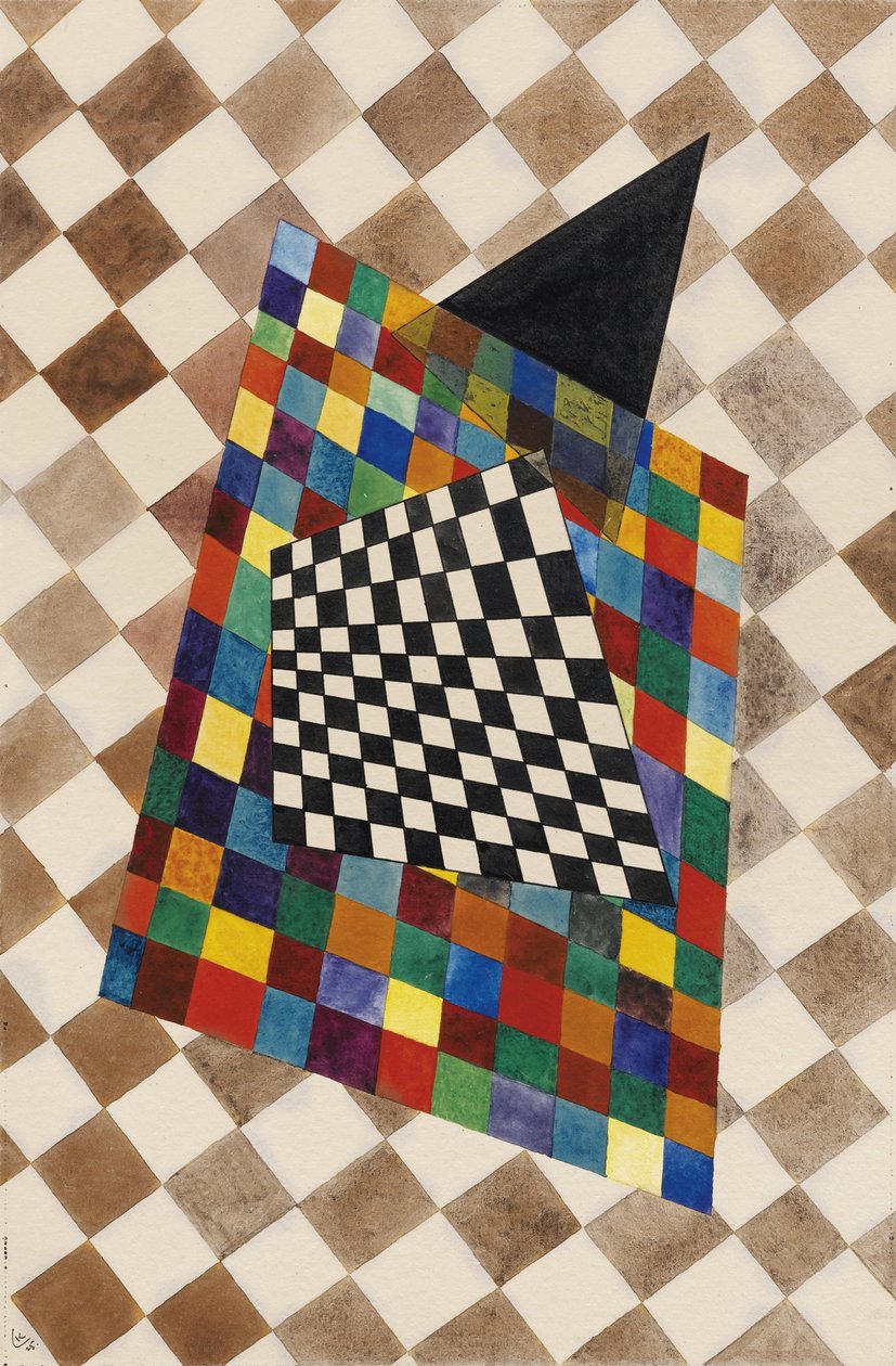 „Quadrille”” (kwadrat) Aquarelle de Wassily Kandinsky (ou Wassily Kandinsky ou Kandinsky autorstwa Wassily Kandinsky