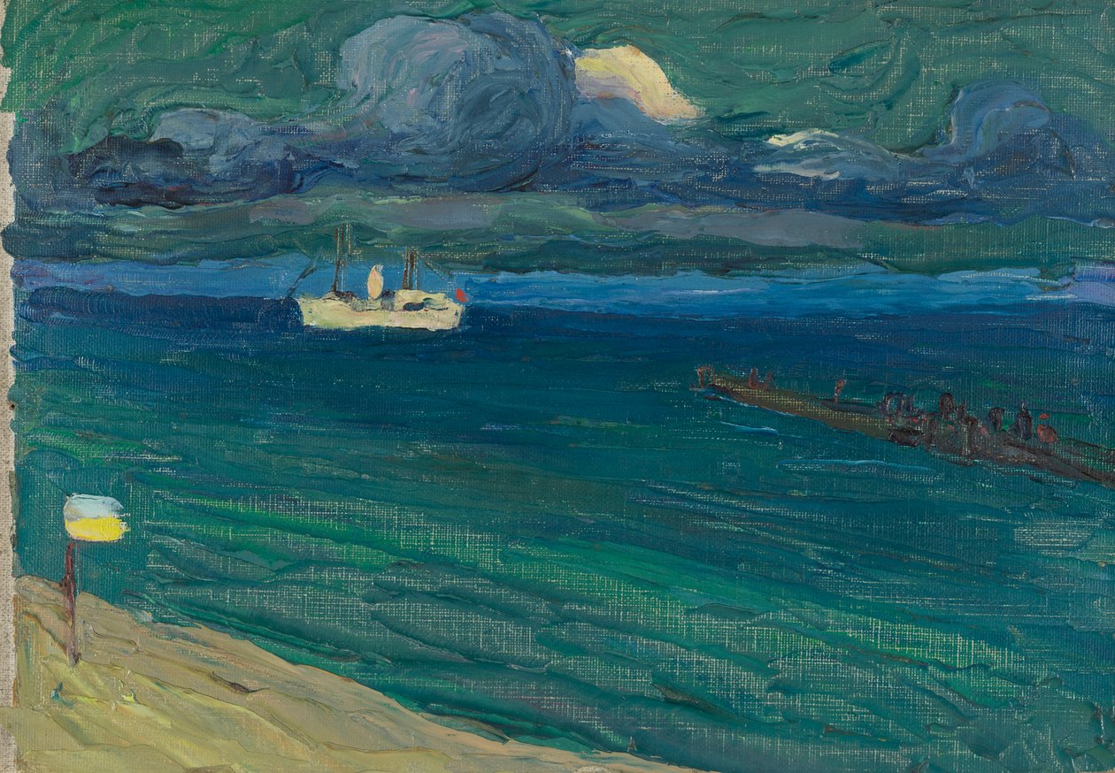 Rapallo – nadmorski krajobraz z parowcem autorstwa Wassily Kandinsky