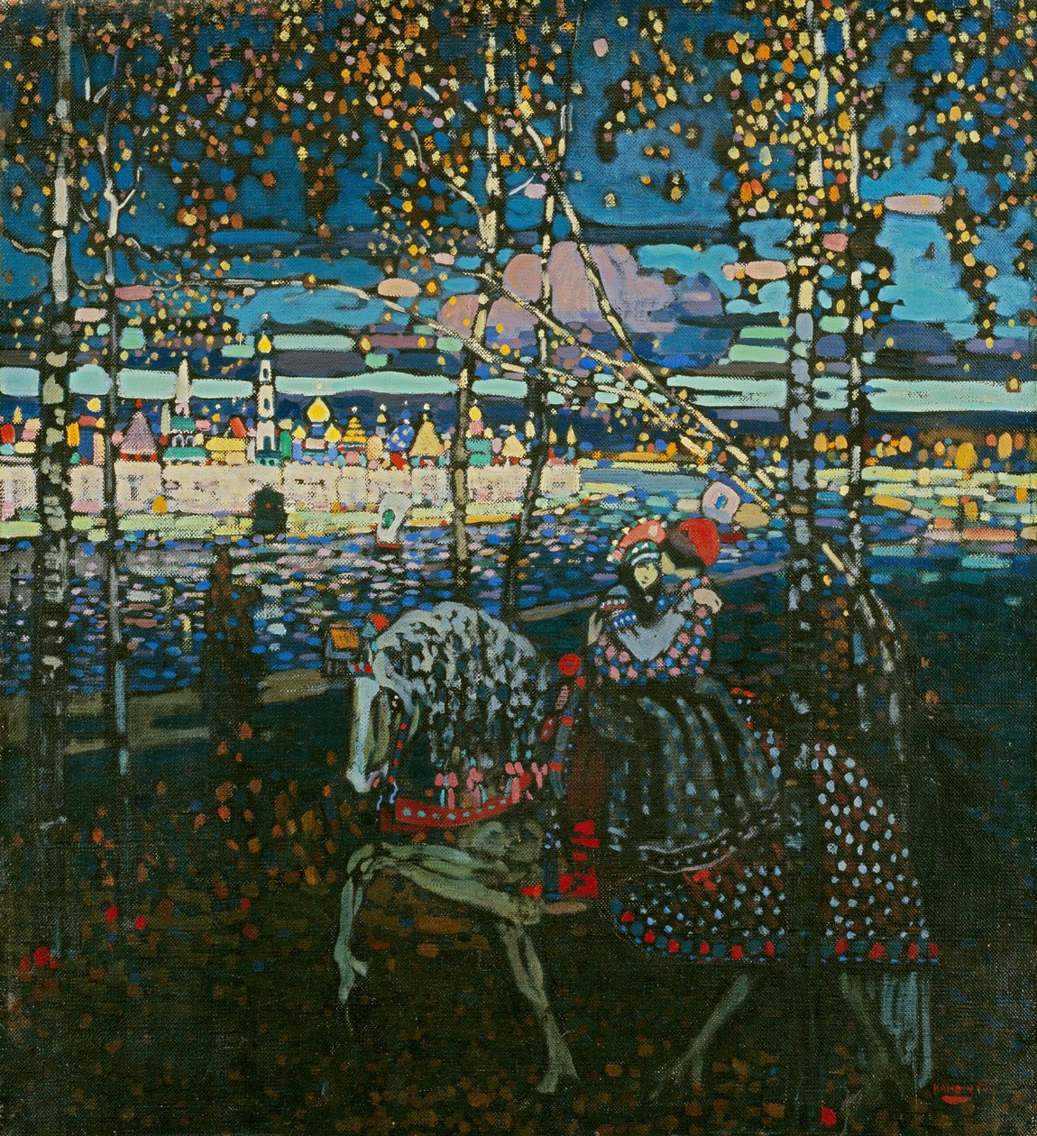 Para jeżdżąca konno autorstwa Wassily Kandinsky