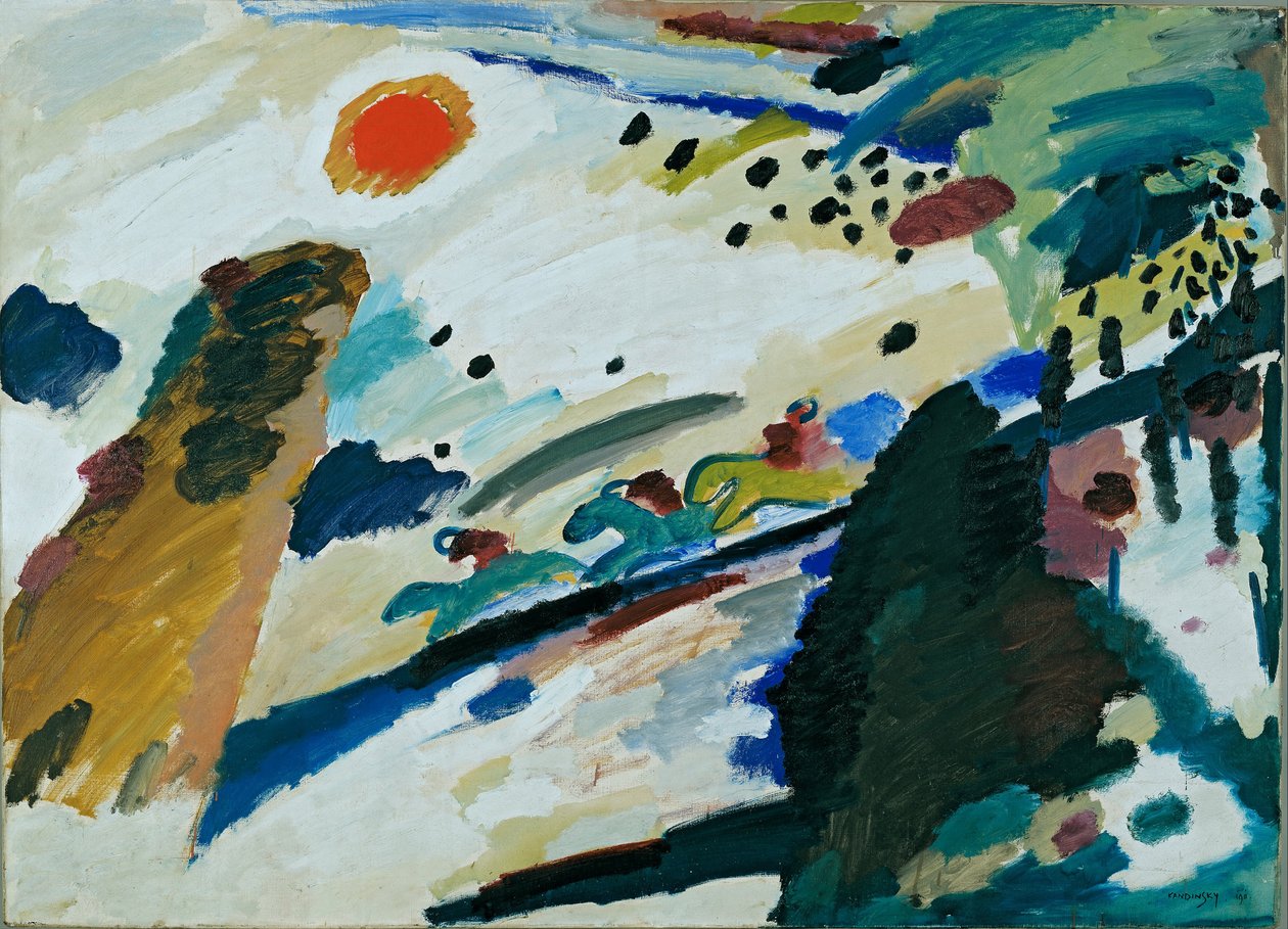 Romantyczny krajobraz autorstwa Wassily Kandinsky