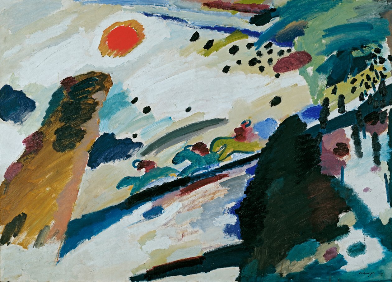 Romantyczny krajobraz autorstwa Wassily Kandinsky