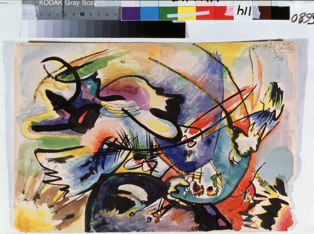 "Czerwony i czarny" Obraz Vassily Kandinsky (lub Wassily Kandinski lub Kandinskij autorstwa Wassily Kandinsky