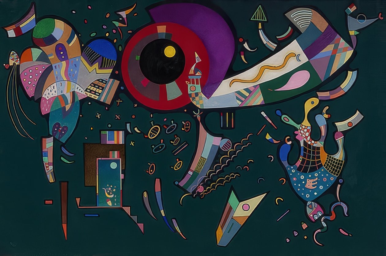Wokół koła (Autour du cercle). 1940 autorstwa Wassily Kandinsky
