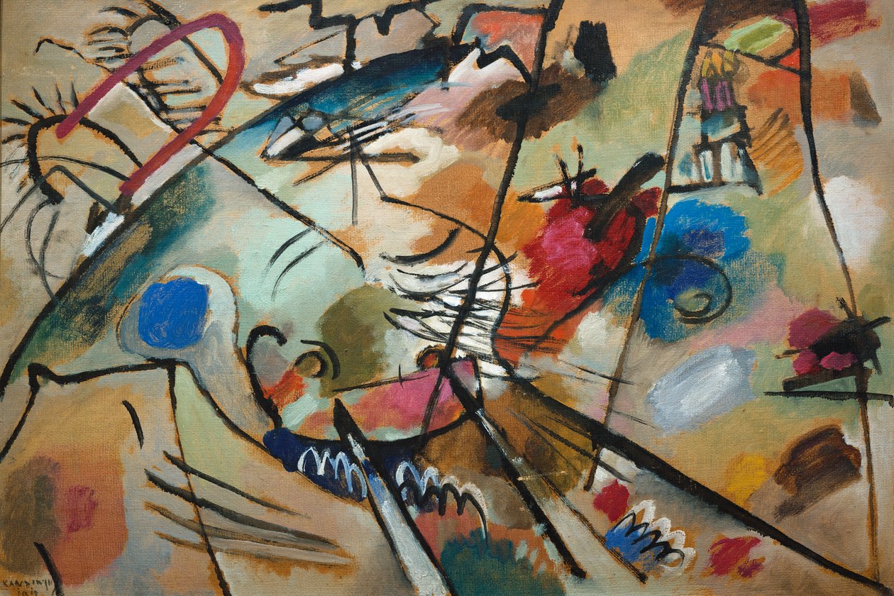 Studium do „Improwizacji 24 (Troika II)” 1924 (olej na pokładzie) autorstwa Wassily Kandinsky