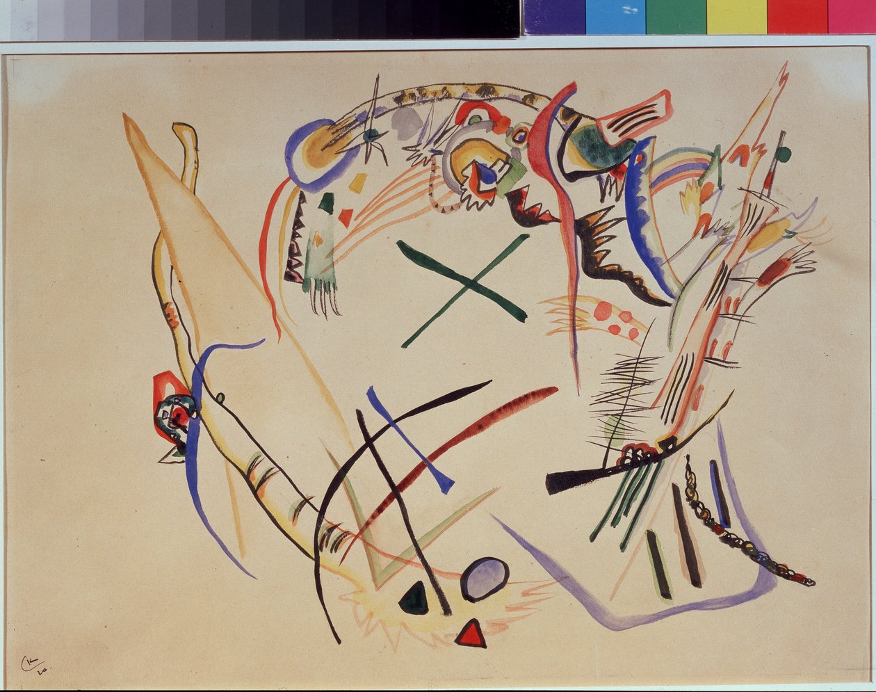 „Suprematyzm”” Akwarela Wasilija Kandinskiego (lub Wassily Kandinski lub Kandinskij autorstwa Wassily Kandinsky