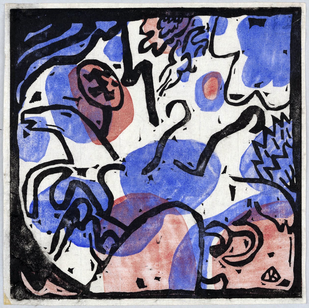 „Trzej jeźdźcy w czerwieni, błękicie i czerni” Obraz Wassily Kandinsky (lub Wassily Kandinski lub Kandinskij autorstwa Wassily Kandinsky