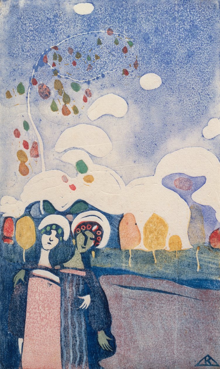 Dwie dziewczyny autorstwa Wassily Kandinsky
