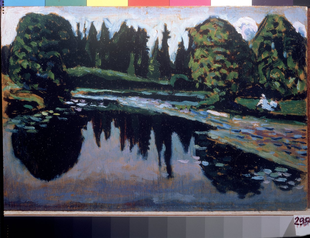 „Un fleuve en ete” (Rzeka latem) Obraz Vassily Kandinsky (lub Wassily Kandinski lub Kandinskij autorstwa Wassily Kandinsky