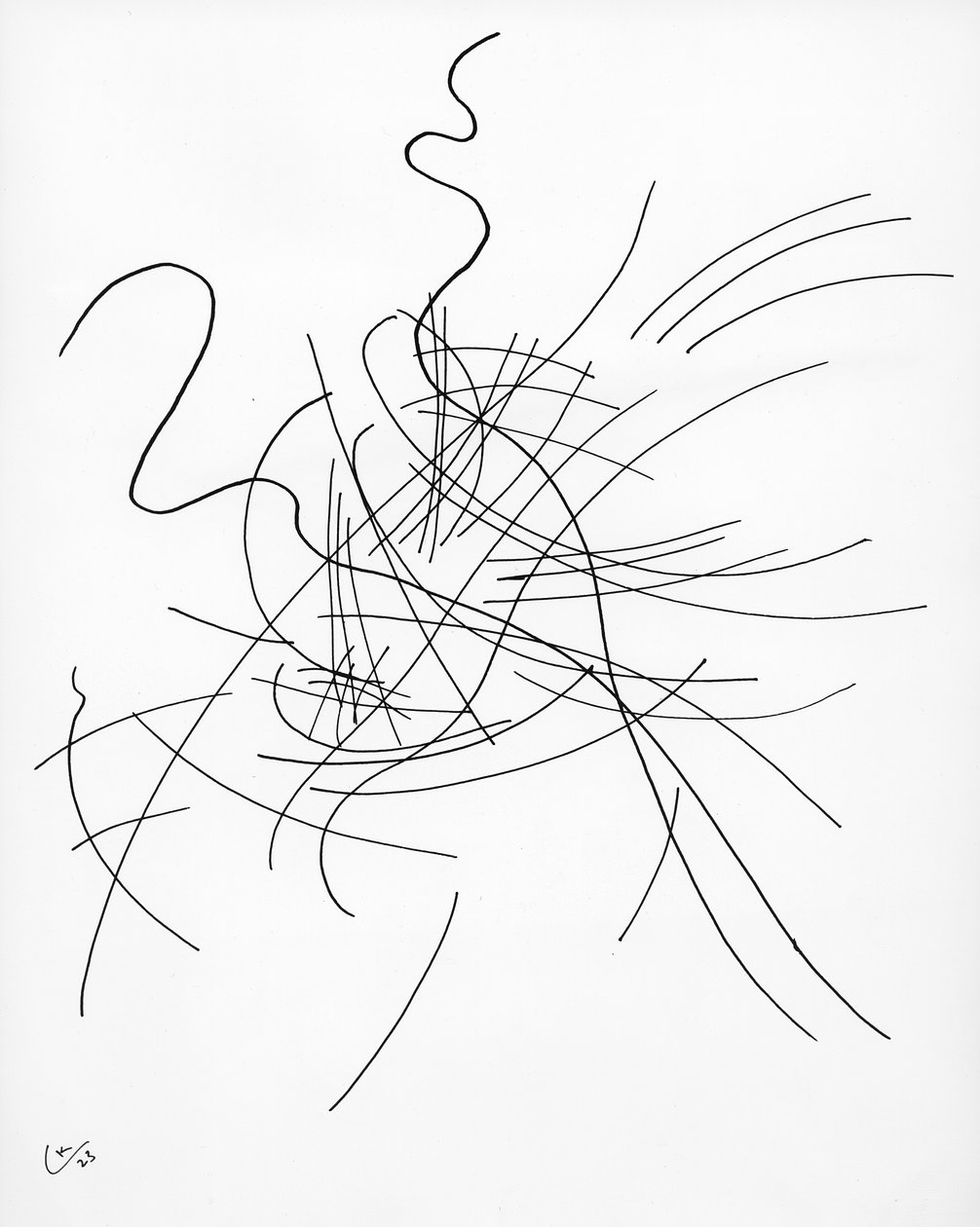 Bez tytułu, 1923 (pióro i atrament na papierze) (zdjęcie bw) autorstwa Wassily Kandinsky