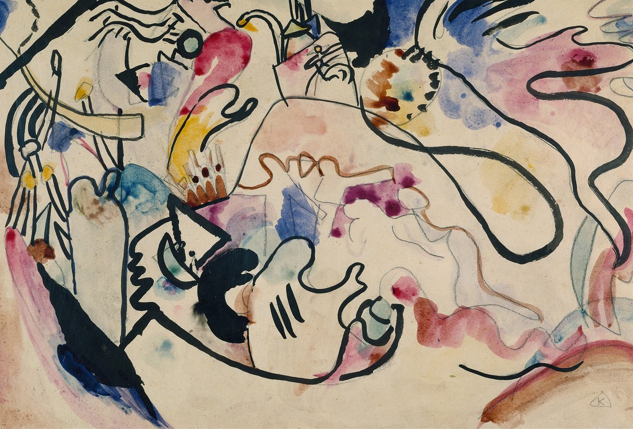 Akwarela nr 8 Dzień Sądu, 1911-1912. autorstwa Wassily Kandinsky