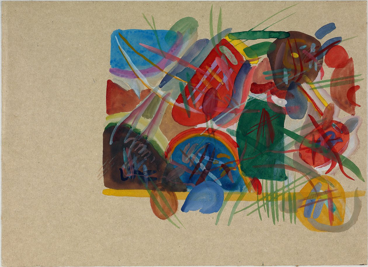 Akwarela Z lasem i tęczą, 1913. autorstwa Wassily Kandinsky