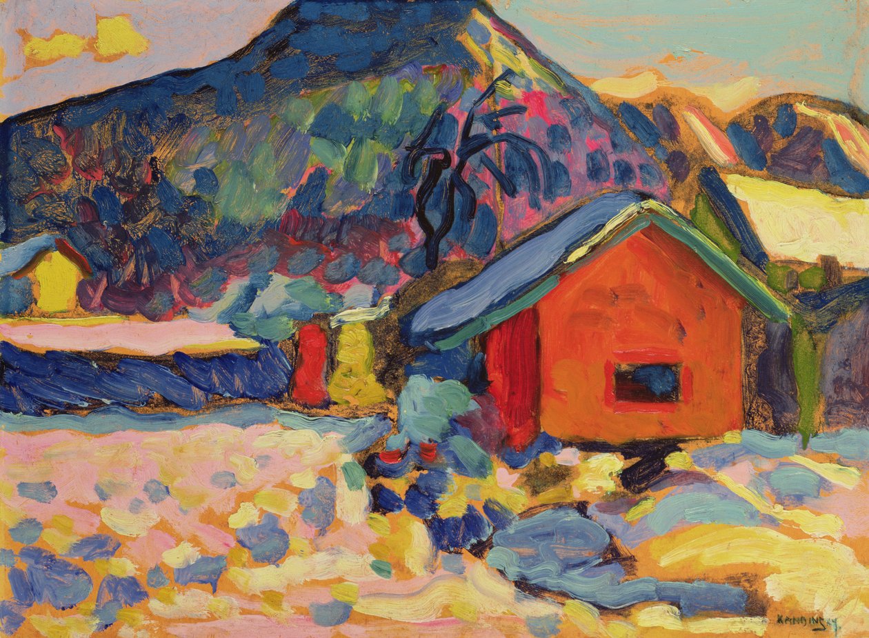 Studium zimowe z górą, 1908 autorstwa Wassily Kandinsky
