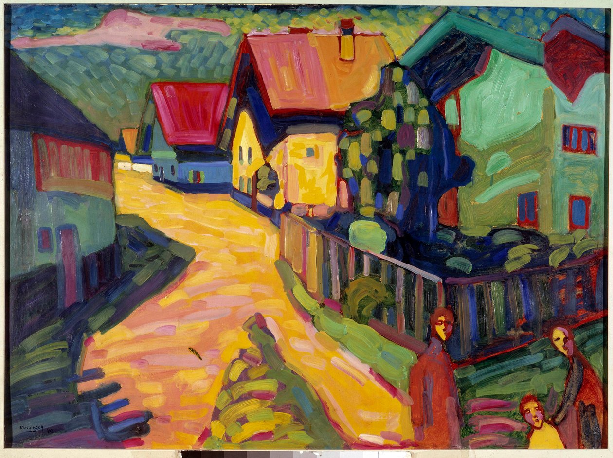 Kobieta na ulicy w Murnau, XX wiek (obraz) autorstwa Wassily Kandinsky