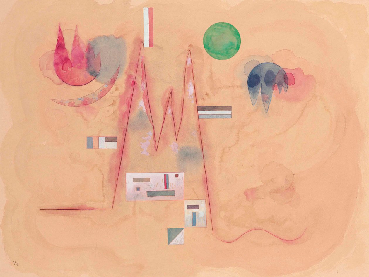 Zigzag in Weich Zigzag entourage mou, 1933. autorstwa Wassily Kandinsky
