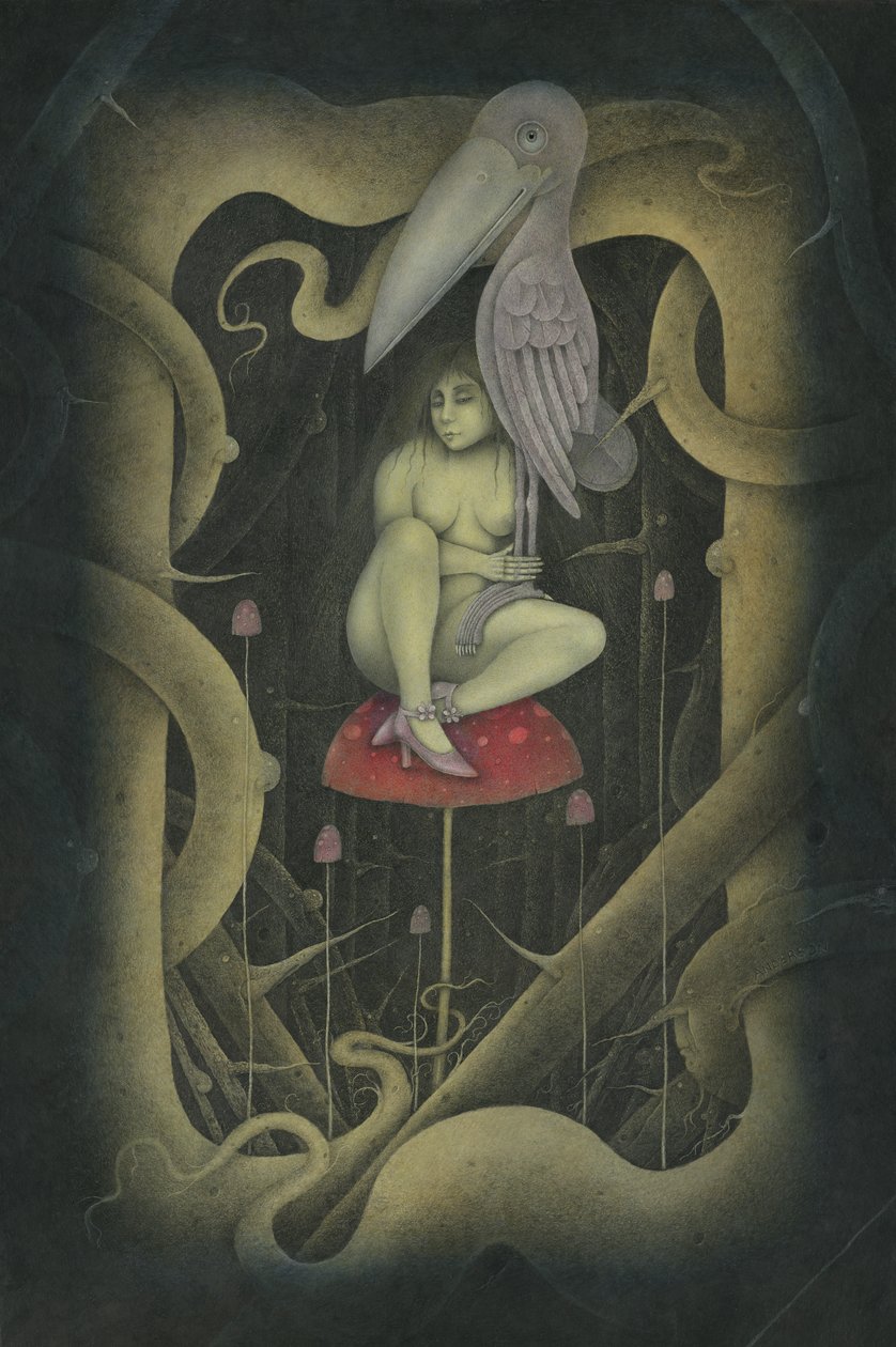 Ptak w dłoni, 2007 (mieszane media) autorstwa Wayne Anderson