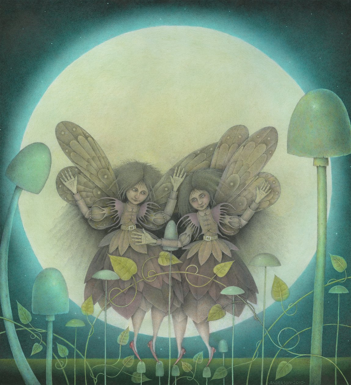 Dancing Faeries, 2011 (mieszane media) autorstwa Wayne Anderson