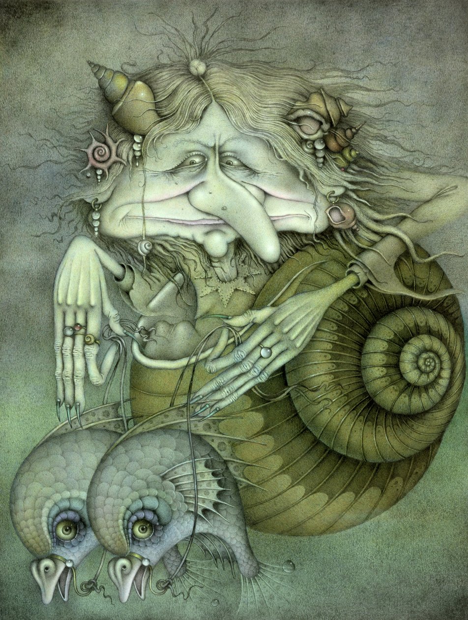 Wiedźma morska (ołówek i kredka na papierze) autorstwa Wayne Anderson
