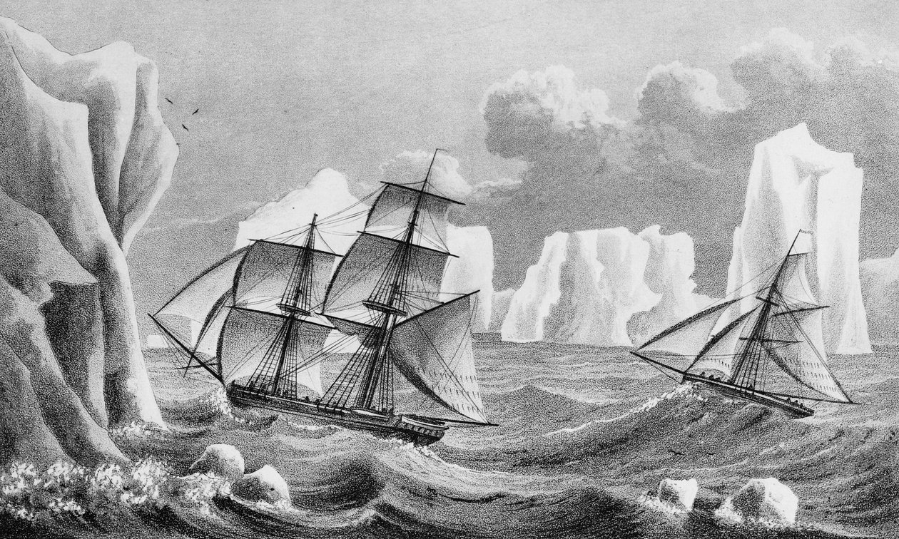 Bryg Jane i kuter Beaufoy, 1825 autorstwa Weddell