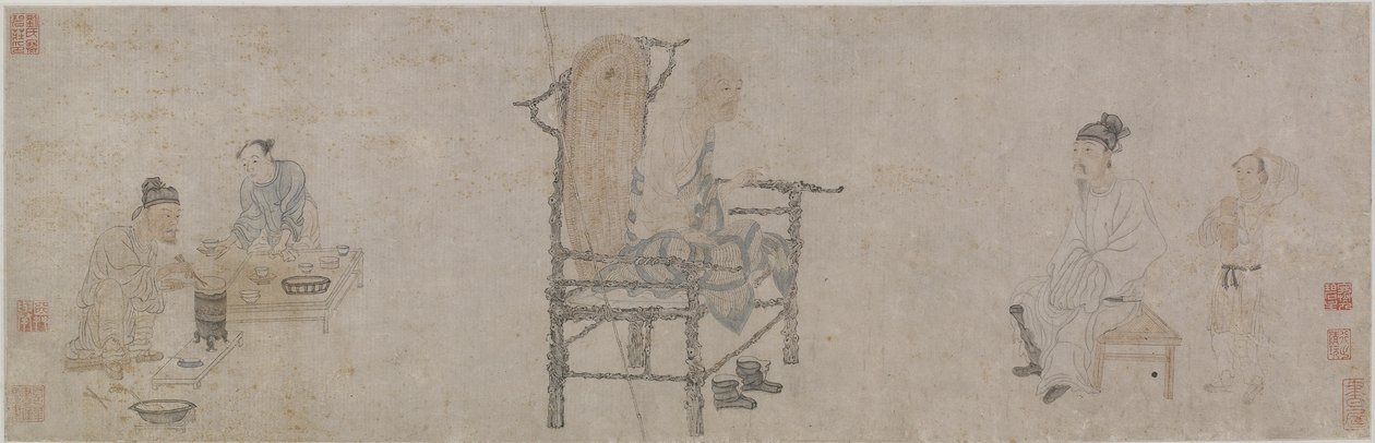Xiao Yi pozyskuje rękopis Lantinga przez oszustwo (tusz i kolor na papierze) autorstwa Wen Zhengming