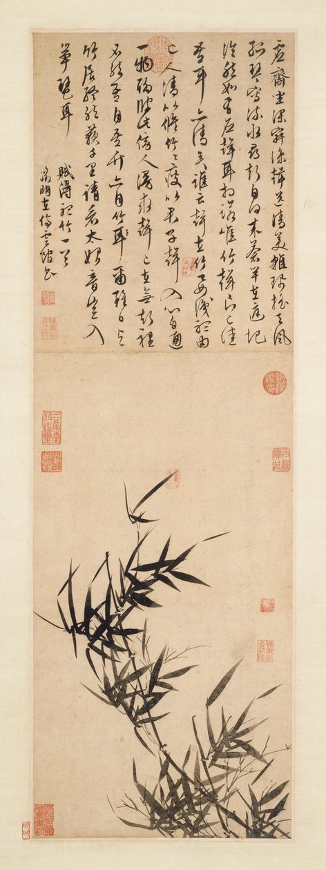 Słuchanie Bamboo, późne 1400-1500. autorstwa Wen Zhengming