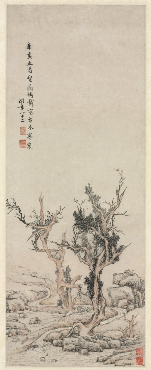 Stare drzewa nad zimowym potoku, 1551. autorstwa Wen Zhengming