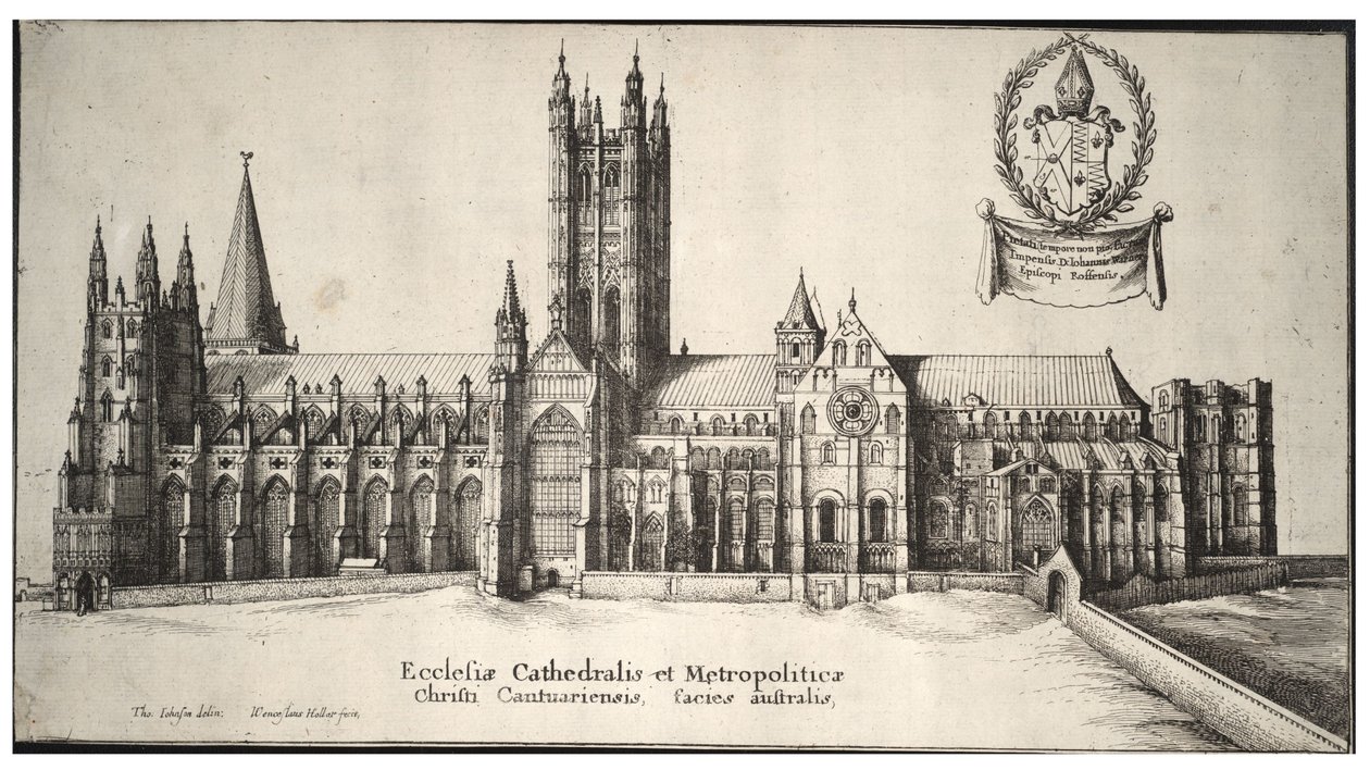 Katedra w Canterbury, strona południowa autorstwa Wenceslaus Hollar
