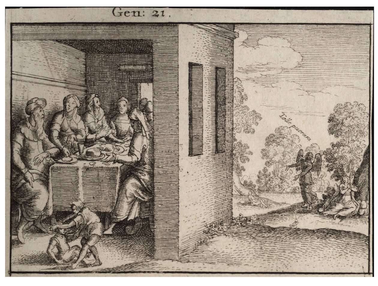 Święto Abrahama. Stan 1 autorstwa Wenceslaus Hollar